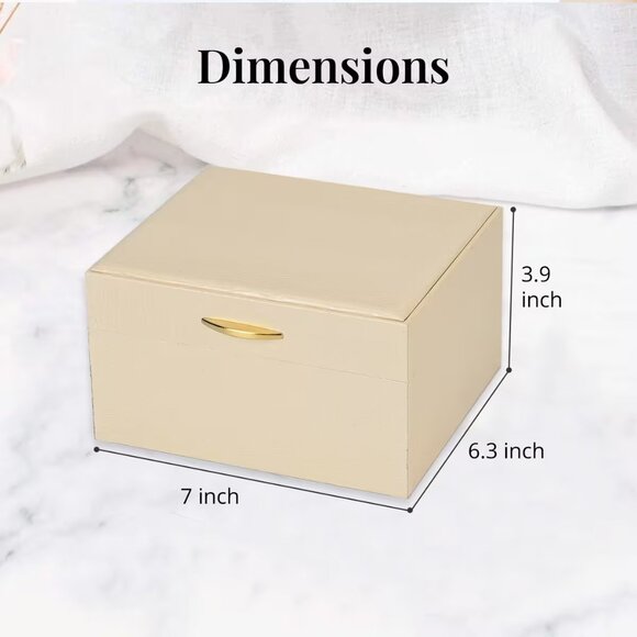 ** 2/$35 NEW Beige Lizard Embossed Pattern Leatherette Anti Tarnish Jewelry Box - Picture 5 of 11
